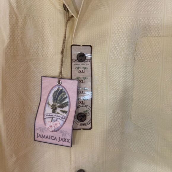 Jamaica Jaxx Men's Light Yellow Casual Button Down Shirt XL - Picture 2 of 6